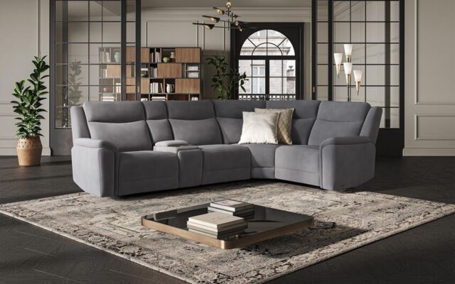 Savio 3 Corner 1 Sofa with Media Console & Black Charging Pad  - poltronesofà at ScS