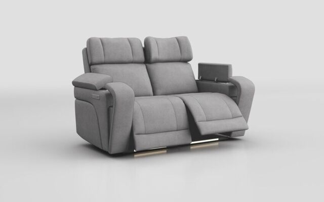 Adstock 2 Seater Power Recliner Sofa with Power Head Tilt, Lumbar, Massage, Audio, Heat & LED Lights - poltronesofà at ScS