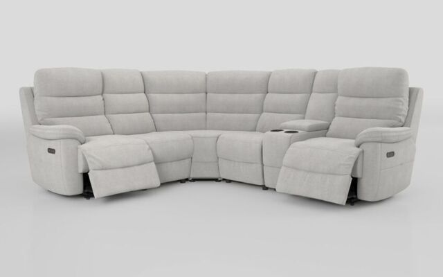 Ossett 2 Corner 2 Power Sofa with Right Hand Facing Console & Head Tilt - poltronesofà at ScS
