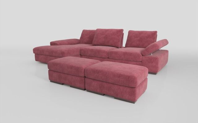 Savazza 4 Seater Sofa with Left Hand Facing Lounger & Two Ottoman Footstools  - poltronesofà at ScS