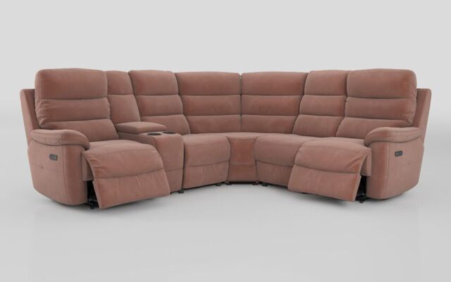 Ossett 2 Corner 2 Power Sofa with Left Hand Facing Console & Head Tilt - poltronesofà at ScS