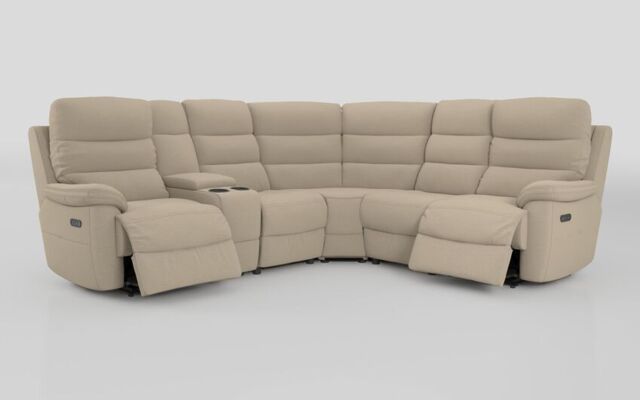 Ossett 2 Corner 2 Power Sofa with Left Hand Facing Console & Head Tilt - poltronesofà at ScS