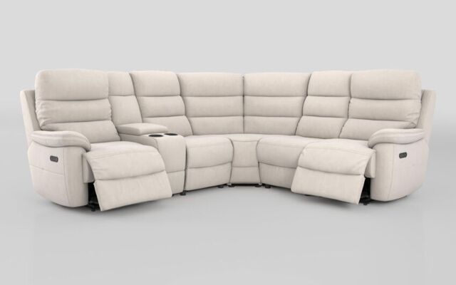 Ossett 2 Corner 2 Power Sofa with Left Hand Facing Console & Head Tilt - poltronesofà at ScS