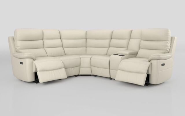 Ossett 2 Corner 2 Power Sofa with Right Hand Facing Console & Head Tilt - poltronesofà at ScS