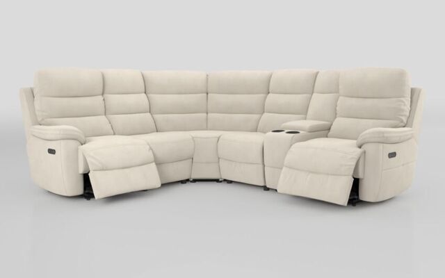Ossett 2 Corner 2 Power Sofa with Right Hand Facing Console & Head Tilt  - poltronesofà at ScS