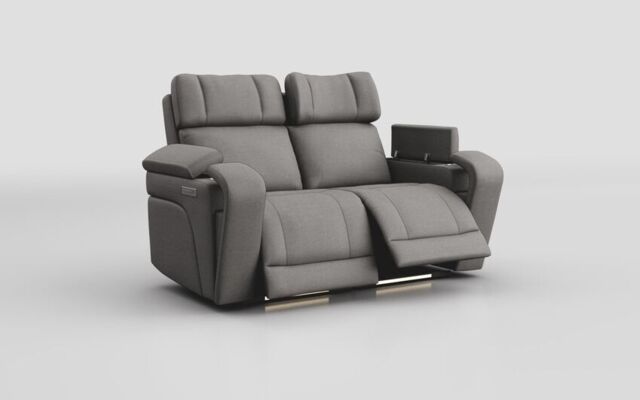 Adstock 2 Seater Power Recliner Sofa with Power Head Tilt, Lumbar, Massage, Audio, Heat & LED Lights - poltronesofà at ScS