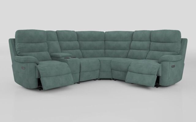 Ossett 2 Corner 2 Power Sofa with Left Hand Facing Console & Head Tilt  - poltronesofà at ScS