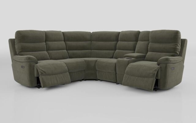 Ossett 2 Corner 2 Power Sofa with Right Hand Facing Console & Head Tilt - poltronesofà at ScS