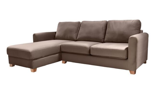 ScS Living Brown Aisling Fabric Left Hand Facing Chaise Storage Sofa Bed