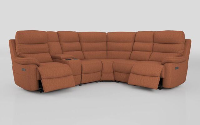 Ossett 2 Corner 2 Power Sofa with Left Hand Facing Console & Head Tilt - poltronesofà at ScS
