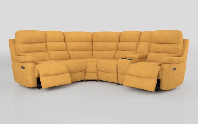 Ossett 2 Corner 2 Power Sofa with Right Hand Facing Console & Head Tilt - poltronesofà at ScS