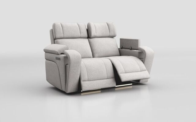 Adstock 2 Seater Power Recliner Sofa with Power Head Tilt, Lumbar, Massage, Audio, Heat & LED Lights - poltronesofà at ScS