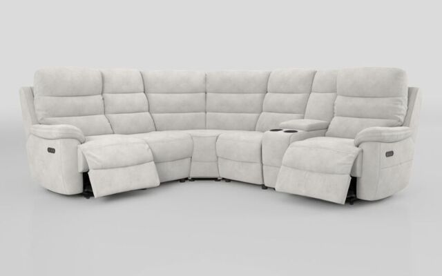 Ossett 2 Corner 2 Power Sofa with Right Hand Facing Console & Head Tilt - poltronesofà at ScS