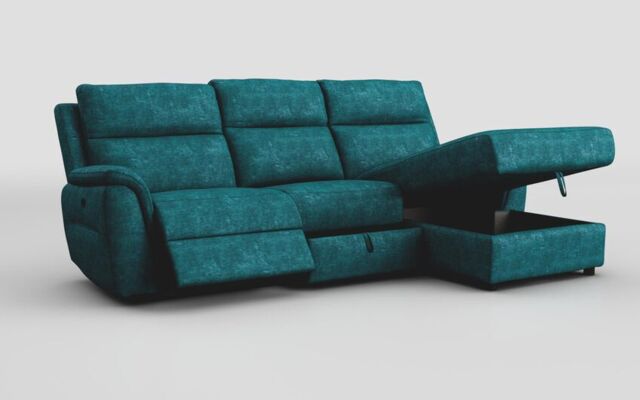 Sogliano 3 Seater Manual Recliner Sofa With Drawer & Right Hand Facing Storage Chaise - poltronesofà at ScS