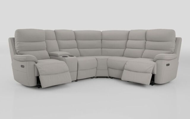 Ossett 2 Corner 2 Power Sofa with Left Hand Facing Console & Head Tilt - poltronesofà at ScS