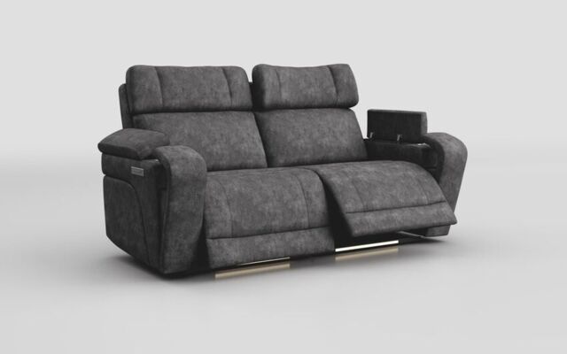 Adstock 3 Seater Power Recliner Sofa with Power Head Tilt, Lumbar, Massage, Audio, Heat & LED Lights - poltronesofà at ScS