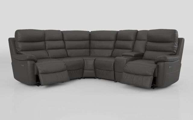 Ossett 2 Corner 2 Power Sofa with Right Hand Facing Console & Head Tilt  - poltronesofà at ScS