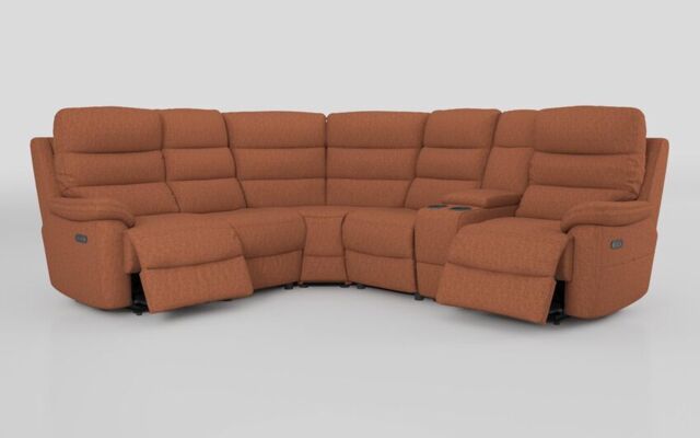 Ossett 2 Corner 2 Power Sofa with Right Hand Facing Console & Head Tilt - poltronesofà at ScS