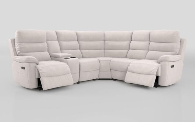 Ossett 2 Corner 2 Power Sofa with Left Hand Facing Console & Head Tilt - poltronesofà at ScS