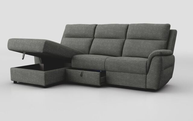 Sogliano 3 Seater Sofa With Drawer & Left Hand Facing Storage Chaise  - poltronesofà at ScS