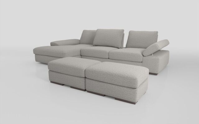 Savazza 4 Seater Sofa with Left Hand Facing Lounger & Two Ottoman Footstools - poltronesofà at ScS