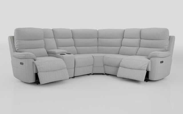 Ossett 2 Corner 2 Power Sofa with Left Hand Facing Console & Head Tilt - poltronesofà at ScS