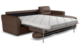 SiSi Italia Brown Amalfi 3 Seater Sofa Bed With Right Hand Facing Storage Chaise