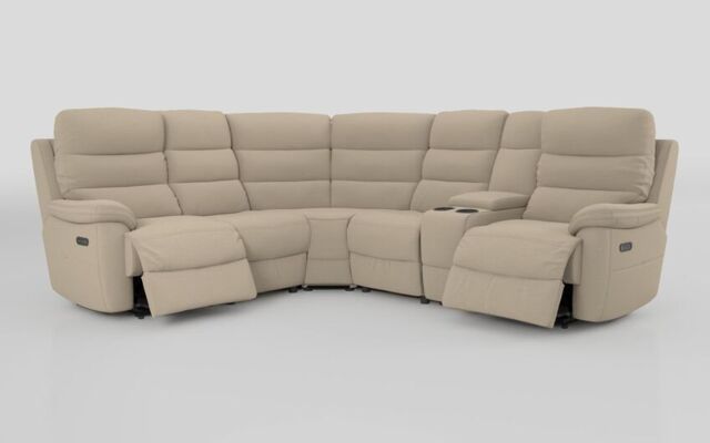 Ossett 2 Corner 2 Power Sofa with Right Hand Facing Console & Head Tilt  - poltronesofà at ScS