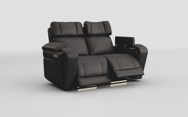 Adstock 2 Seater Power Recliner Sofa with Power Head Tilt, Lumbar, Massage, Audio, Heat & LED Lights - poltronesofà at ScS