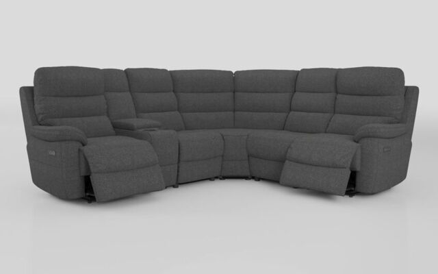 Ossett 2 Corner 2 Power Sofa with Left Hand Facing Console & Head Tilt  - poltronesofà at ScS
