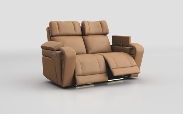 Adstock 2 Seater Power Recliner Sofa with Power Head Tilt, Lumbar, Massage, Audio, Heat & LED Lights - poltronesofà at ScS