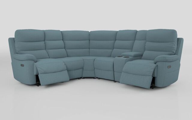Ossett 2 Corner 2 Power Sofa with Right Hand Facing Console & Head Tilt - poltronesofà at ScS