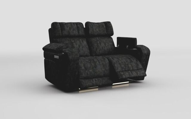 Adstock 2 Seater Power Recliner Sofa with Power Head Tilt, Lumbar, Massage, Audio, Heat & LED Lights - poltronesofà at ScS
