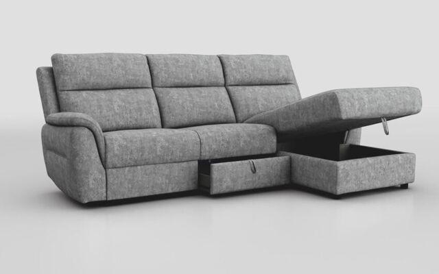 Sogliano 3 Seater Sofa With Drawer & Right Hand Facing Storage Chaise - poltronesofà at ScS