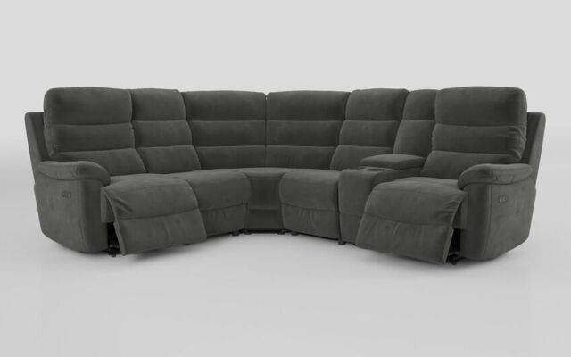 Ossett 2 Corner 2 Power Sofa with Right Hand Facing Console & Head Tilt - poltronesofà at ScS