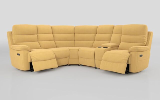 Ossett 2 Corner 2 Power Sofa with Right Hand Facing Console & Head Tilt - poltronesofà at ScS