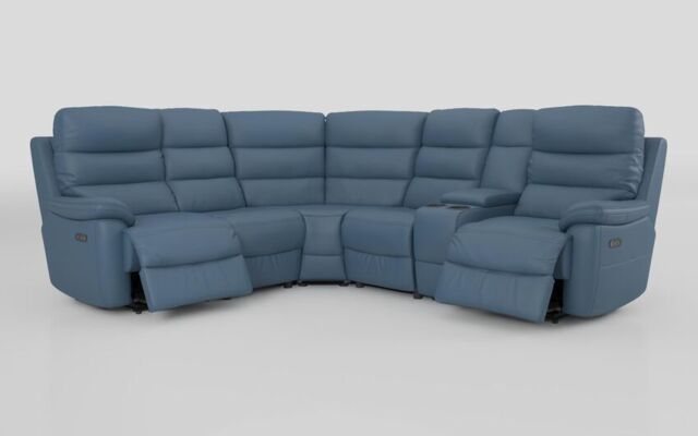 Ossett 2 Corner 2 Power Sofa with Right Hand Facing Console & Head Tilt - poltronesofà at ScS