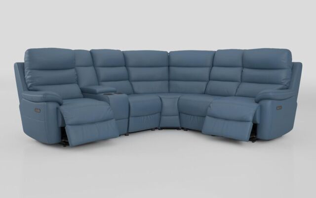 Ossett 2 Corner 2 Power Sofa with Left Hand Facing Console & Head Tilt - poltronesofà at ScS