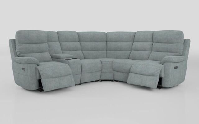 Ossett 2 Corner 2 Power Sofa with Left Hand Facing Console & Head Tilt - poltronesofà at ScS