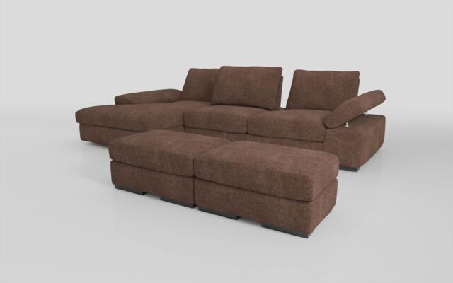 Savazza 4 Seater Sofa with Left Hand Facing Lounger & Two Ottoman Footstools - poltronesofà at ScS