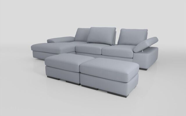 Savazza 4 Seater Sofa with Left Hand Facing Lounger & Two Ottoman Footstools  - poltronesofà at ScS