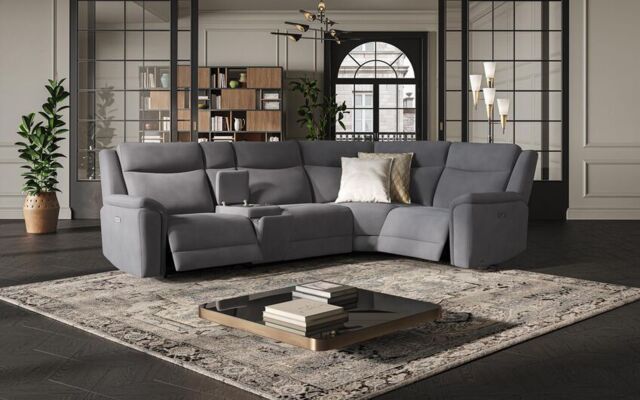 Savio 3 Corner 1 Power Recliner Sofa with Media Console & Black Charging Pad  - poltronesofà at ScS