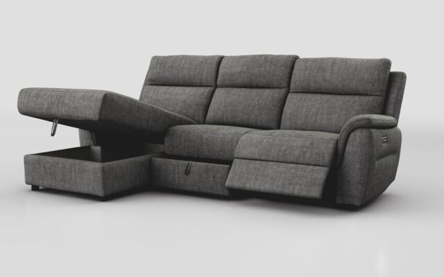 Sogliano 3 Seater Power Recliner Sofa With Drawer & Left Hand Facing Storage Chaise - poltronesofà at ScS