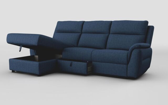 Sogliano 3 Seater Sofa With Drawer & Left Hand Facing Storage Chaise - poltronesofà at ScS