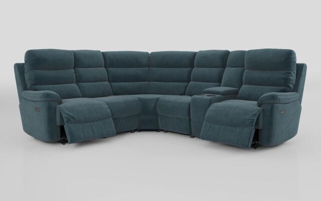 Ossett 2 Corner 2 Power Sofa with Right Hand Facing Console & Head Tilt  - poltronesofà at ScS