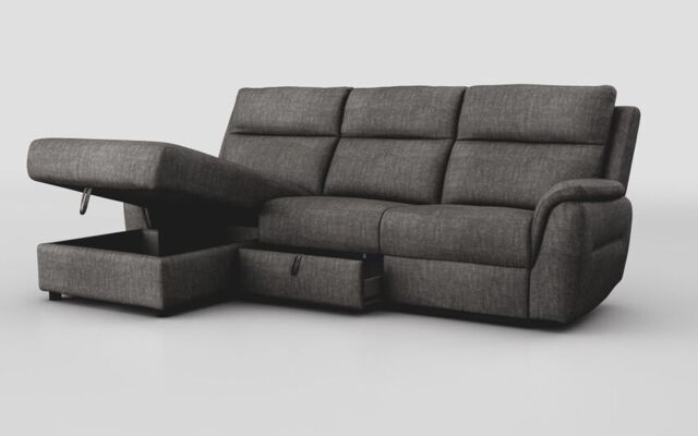 Sogliano 3 Seater Sofa With Drawer & Left Hand Facing Storage Chaise - poltronesofà at ScS