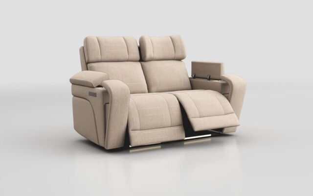 Adstock 2 Seater Power Recliner Sofa with Power Head Tilt, Lumbar, Massage, Audio, Heat & LED Lights - poltronesofà at ScS