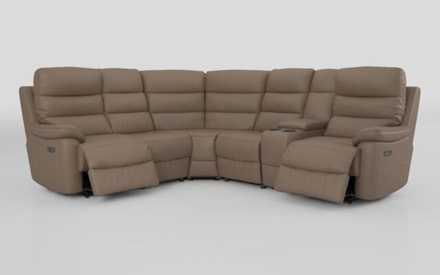 Ossett 2 Corner 2 Power Sofa with Right Hand Facing Console & Head Tilt - poltronesofà at ScS