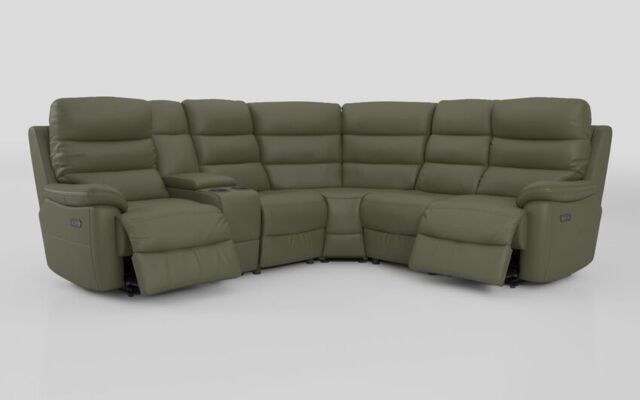Ossett 2 Corner 2 Power Sofa with Left Hand Facing Console & Head Tilt - poltronesofà at ScS