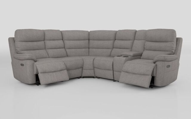 Ossett 2 Corner 2 Power Sofa with Right Hand Facing Console & Head Tilt - poltronesofà at ScS